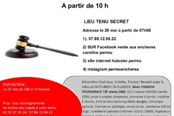 VENTE AUX ENCHERES LUNDI 20 MAI 2019 A PARTIR DE 10 H 